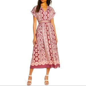 Gal Meets Glam Liza Print Charmeuse Dress - NWT